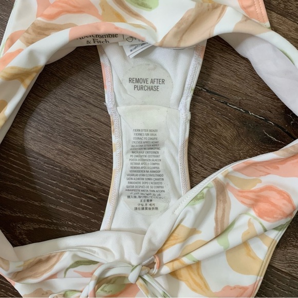 Abercrombie & fitch womens floral bikini tie neck/ cheeky swimsuit M - Picture 10 of 10